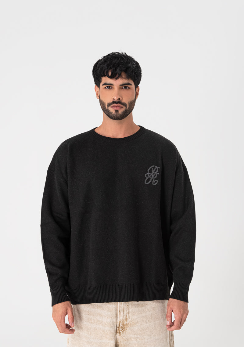 Lucky streets black knitted sweater