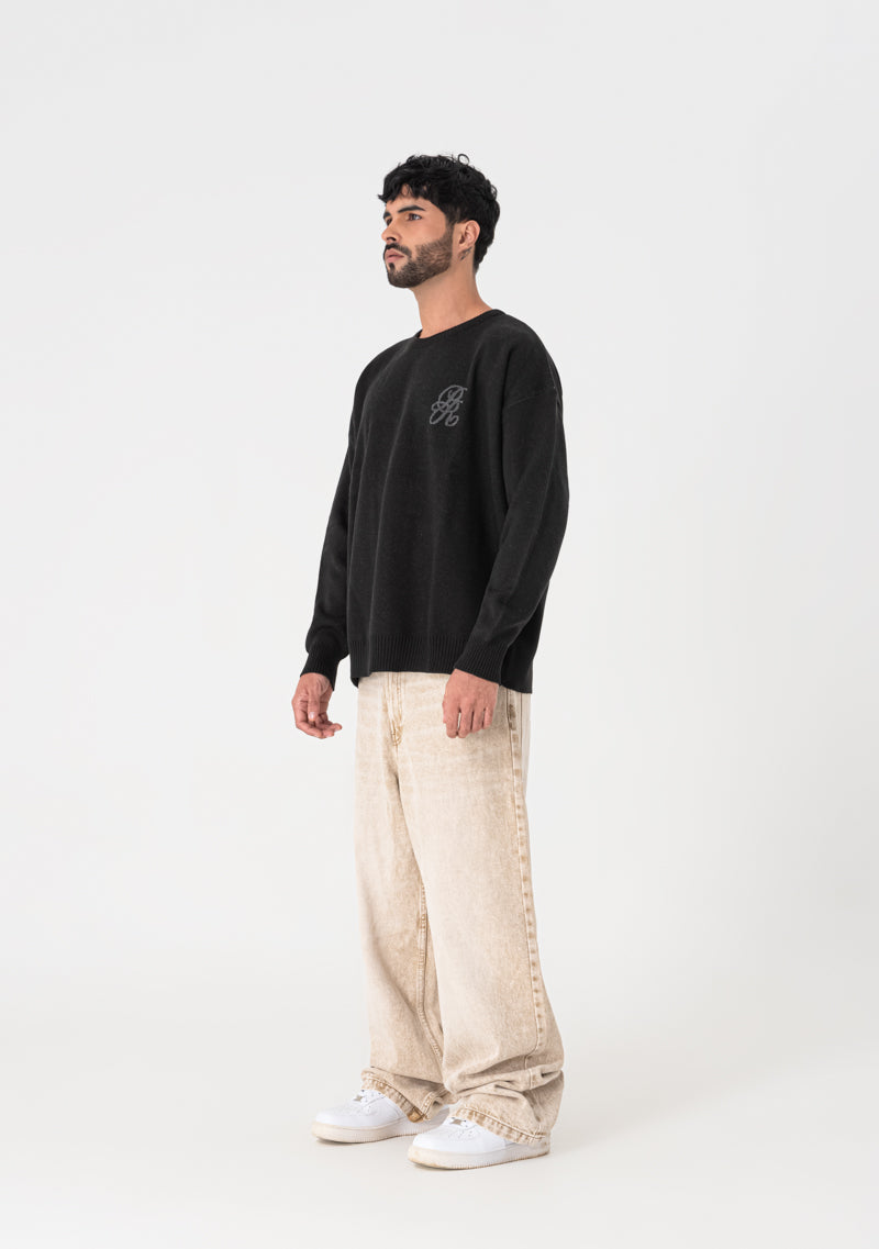 Lucky streets black knitted sweater