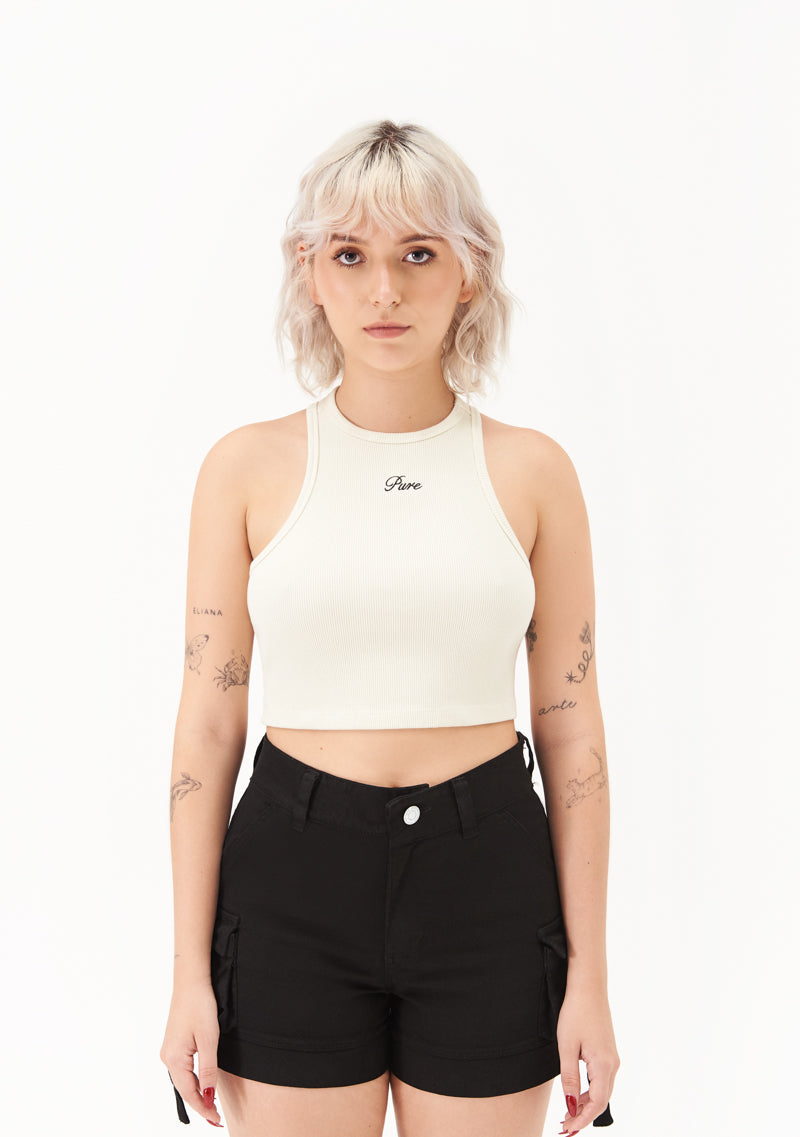 Classic cream crop top