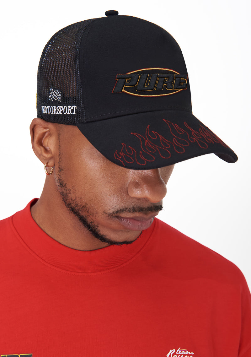 motorsport black cap