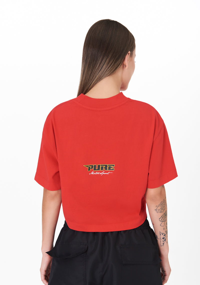 Motorsport red crop top