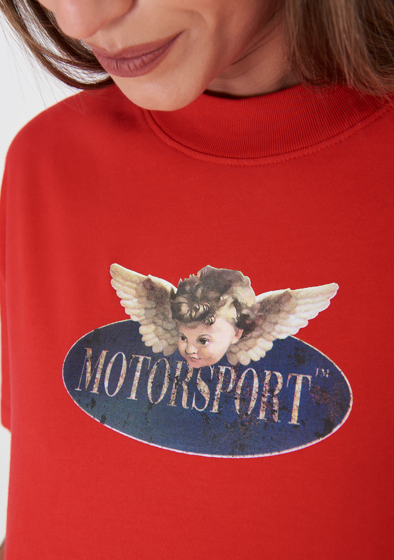 Motorsport red crop top