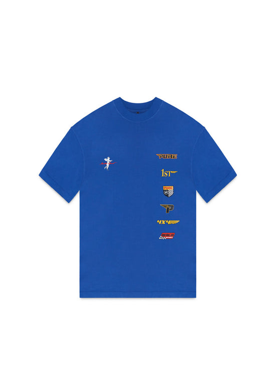 Motorsport blue patches t-shirt