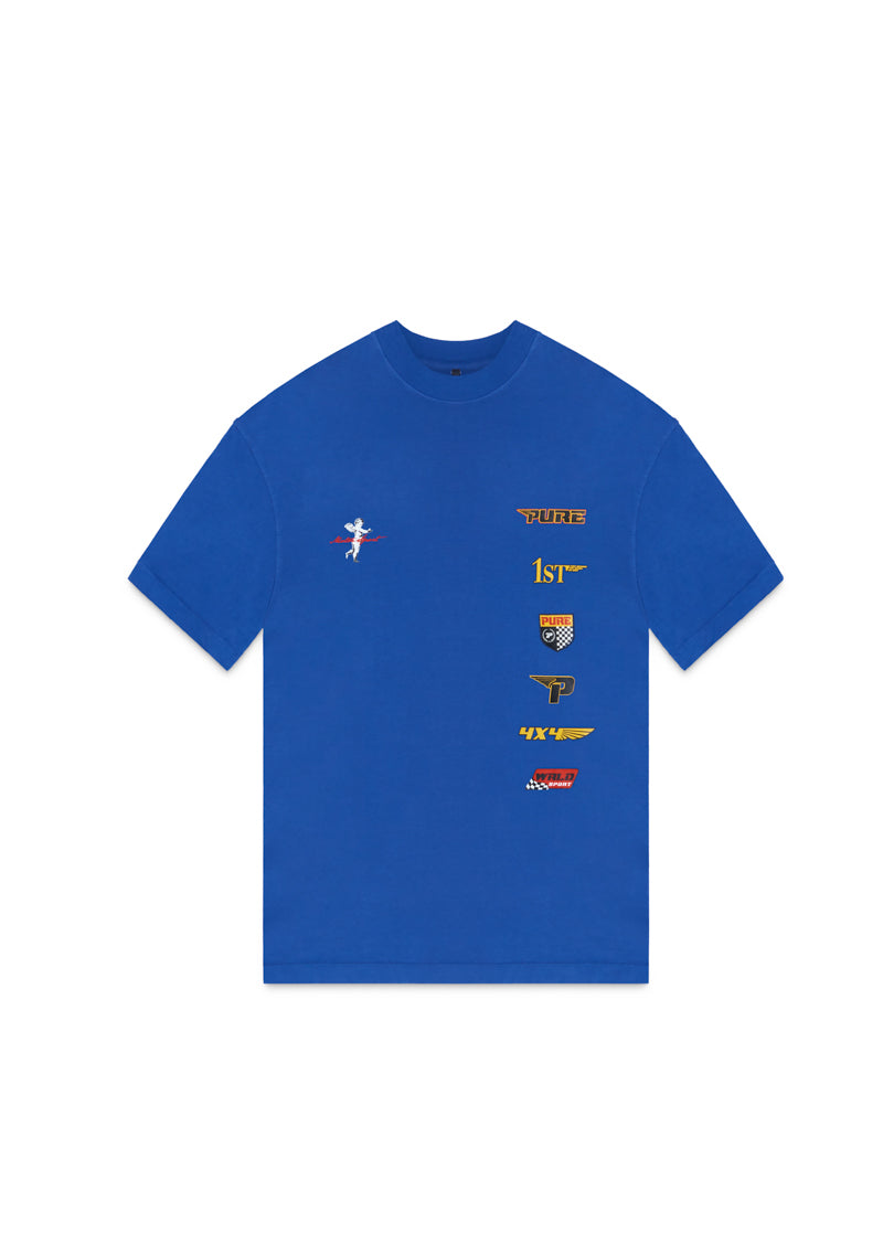 Motorsport blue patches t-shirt