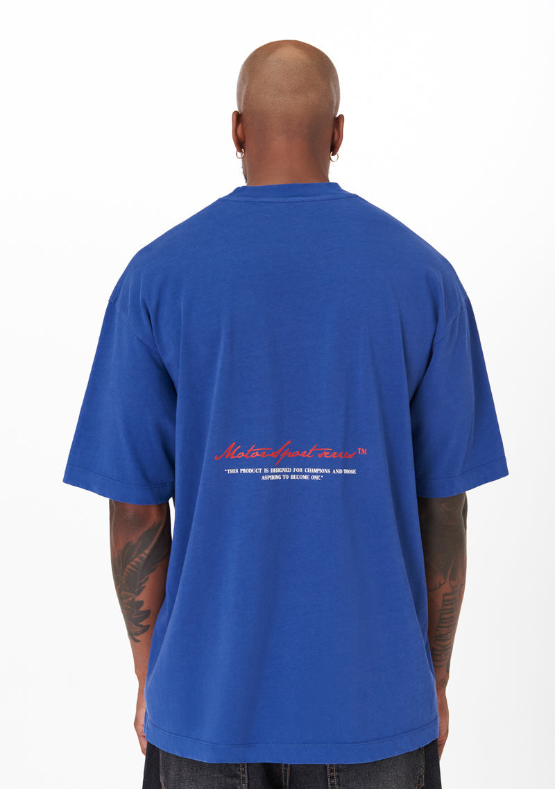 Motorsport blue patches t-shirt