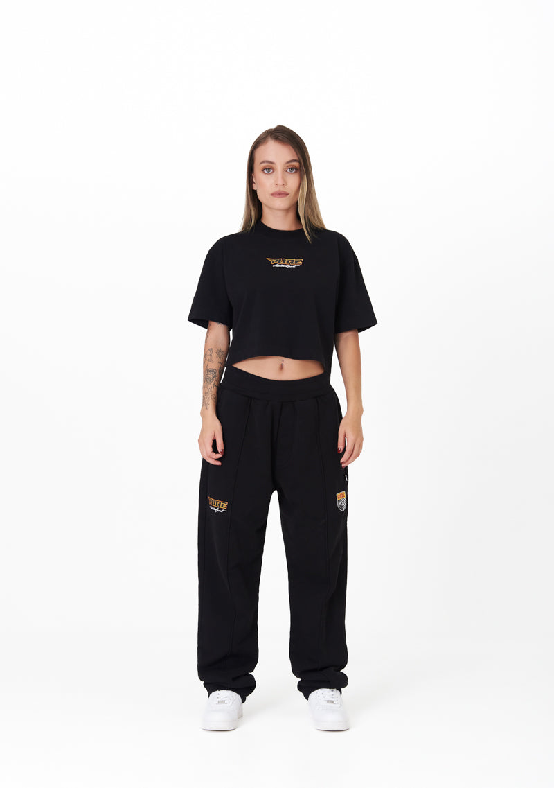 Motorsport black crop top