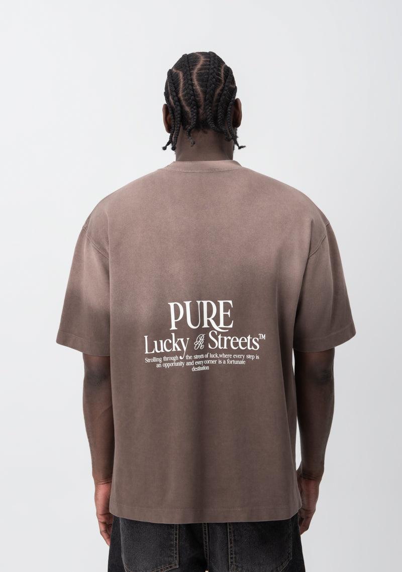 Lucky streets brown washed T-shirt