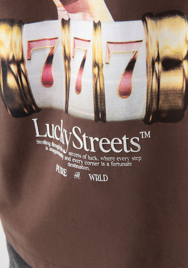 Lucky streets brown Pin up t-shirt