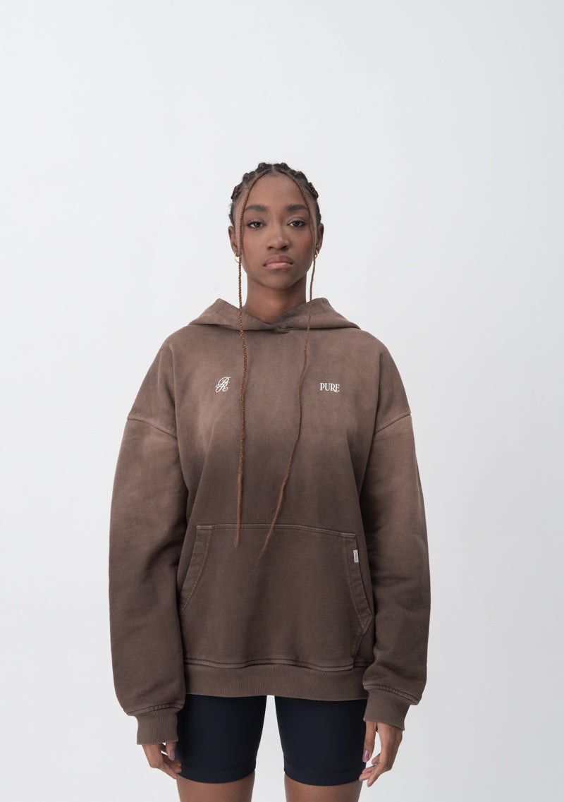 Lucky streets brown washed hoodie