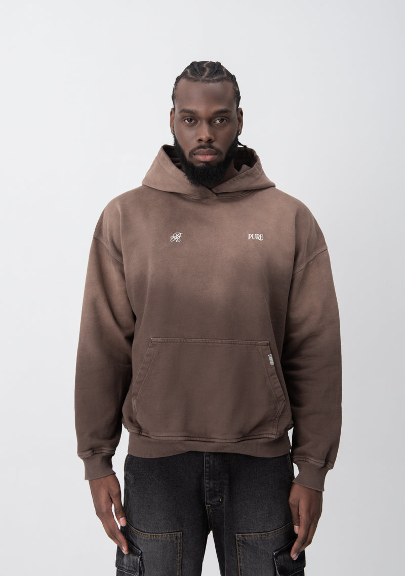 Lucky streets brown washed hoodie