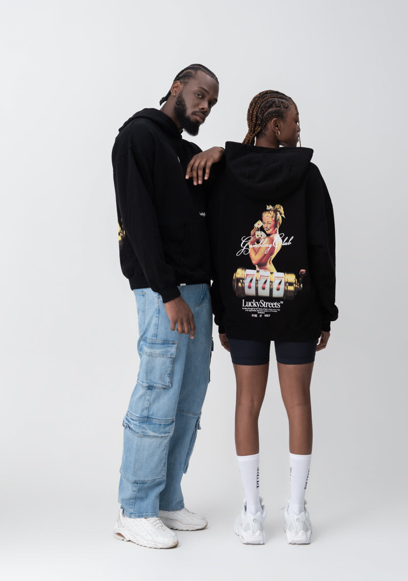 Lucky streets black  hoodie