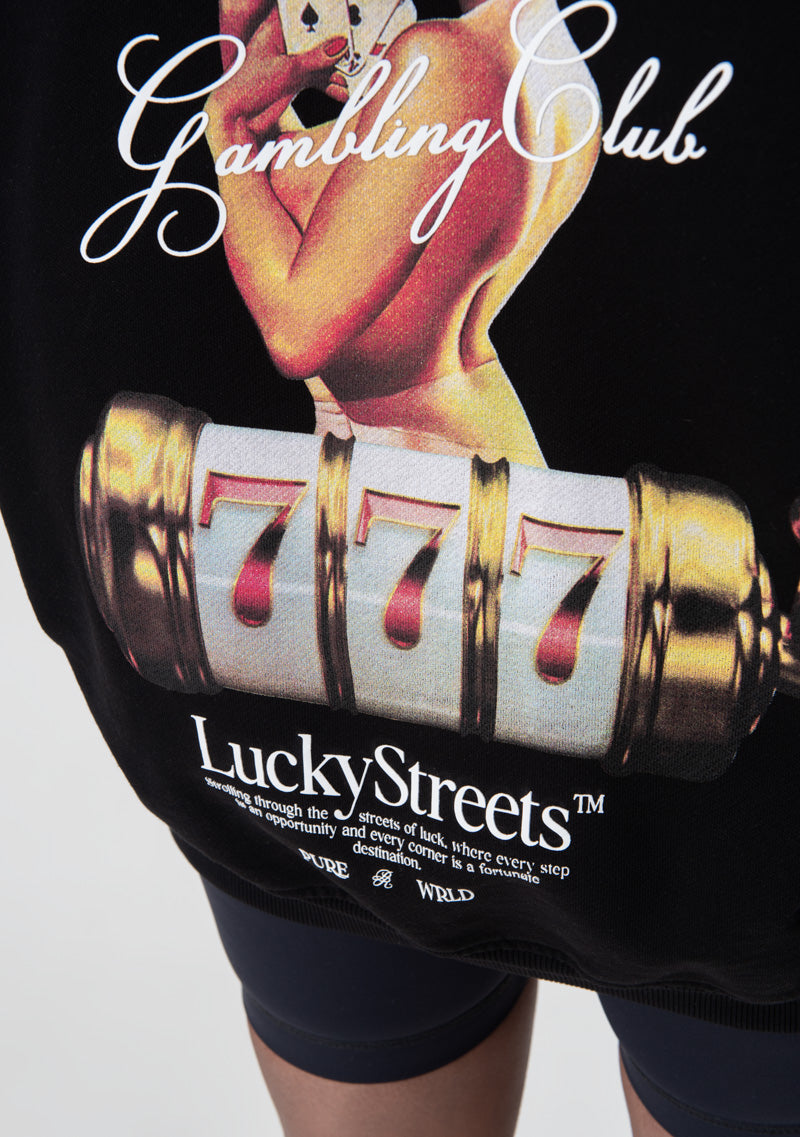 Lucky streets black  hoodie