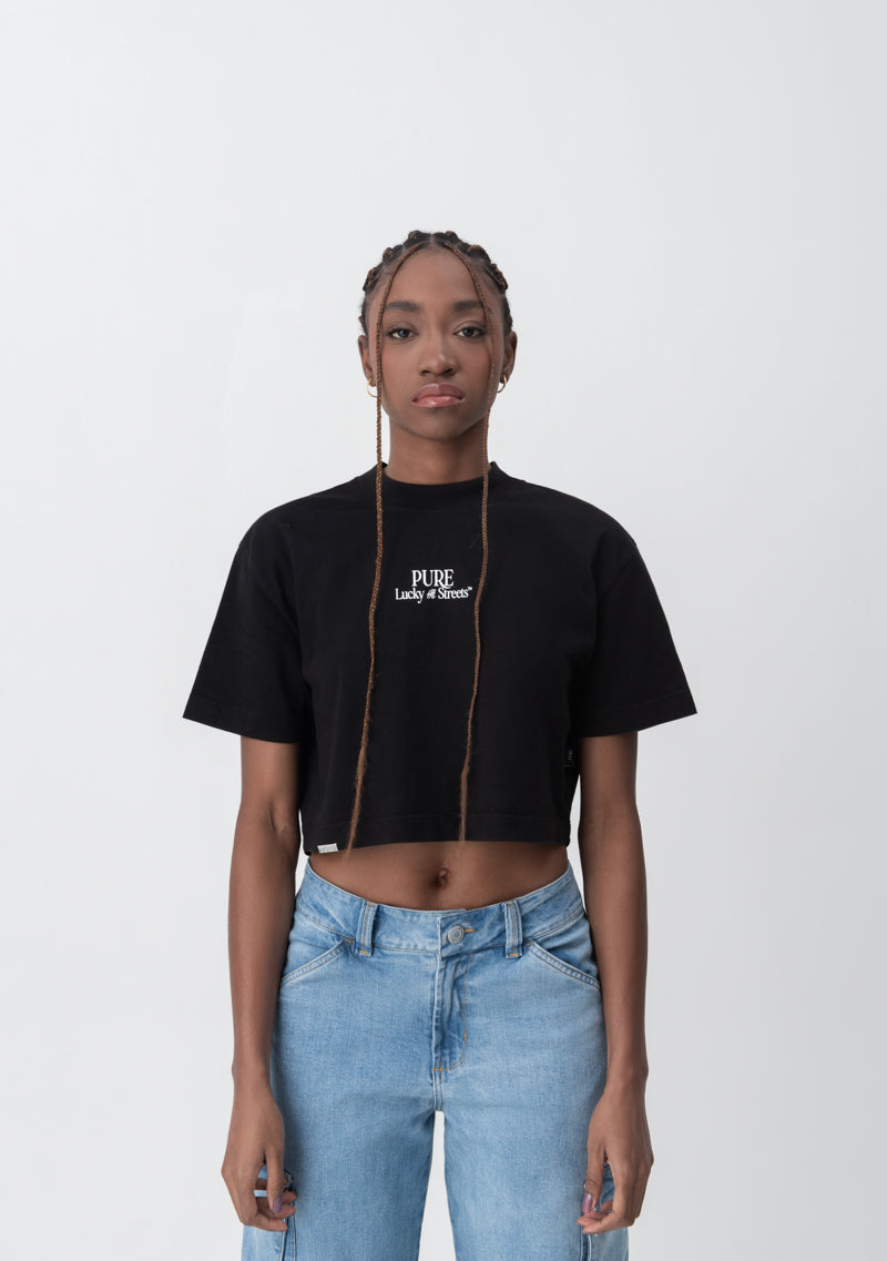 Lucky streets black crop top