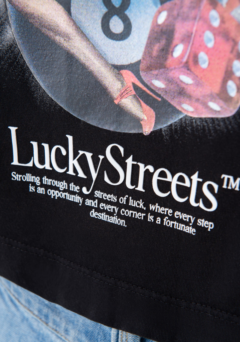 Lucky streets black crop top