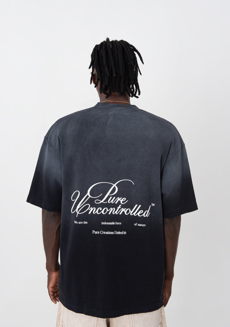 Uncontrolled black washed t-shirt