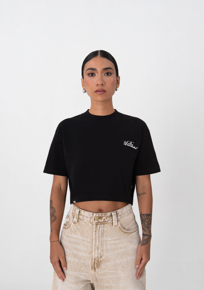 Uncontrolled black croptop