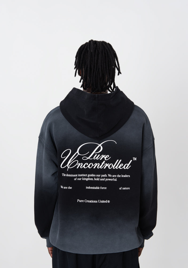 Uncontrolled Black washed Hoodie