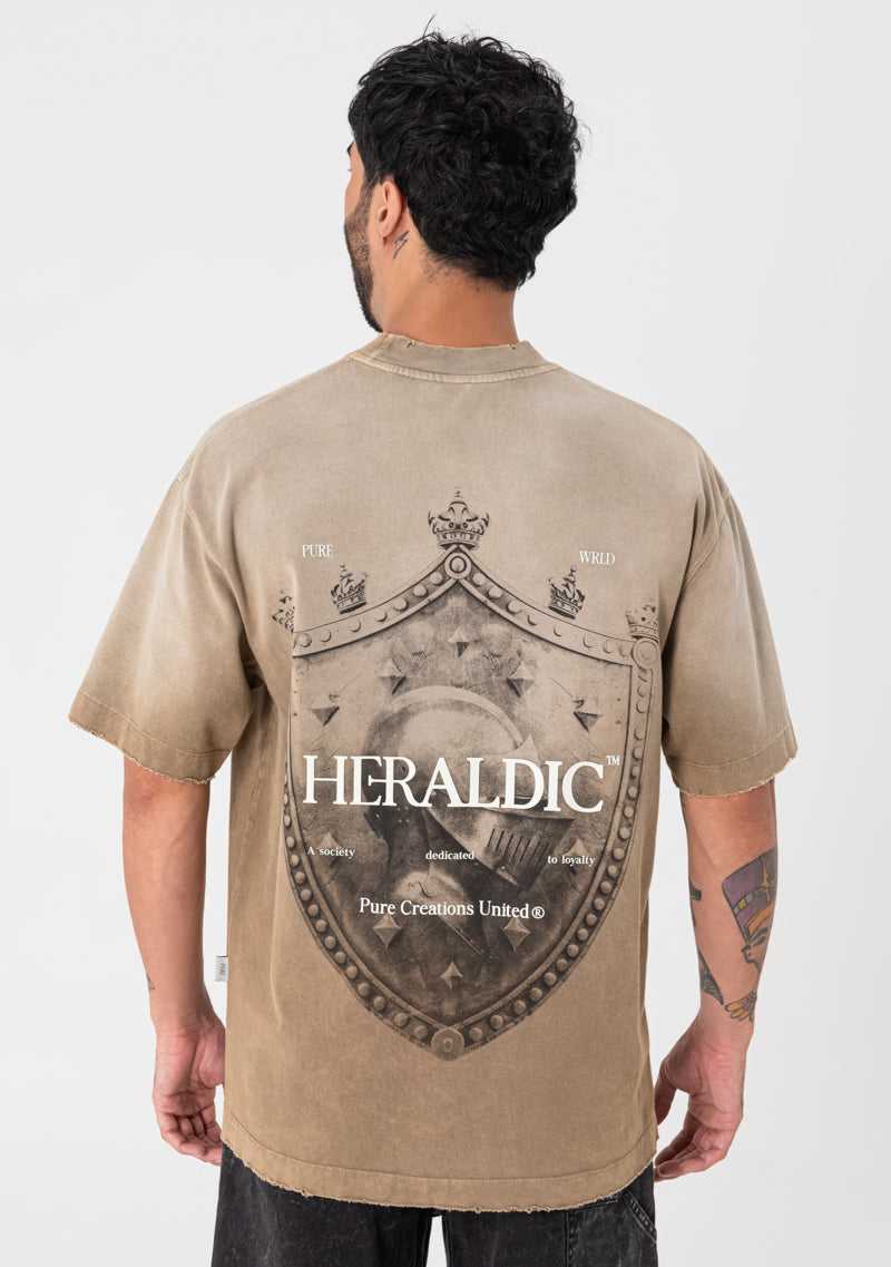 Heraldic brown shield T-shirt