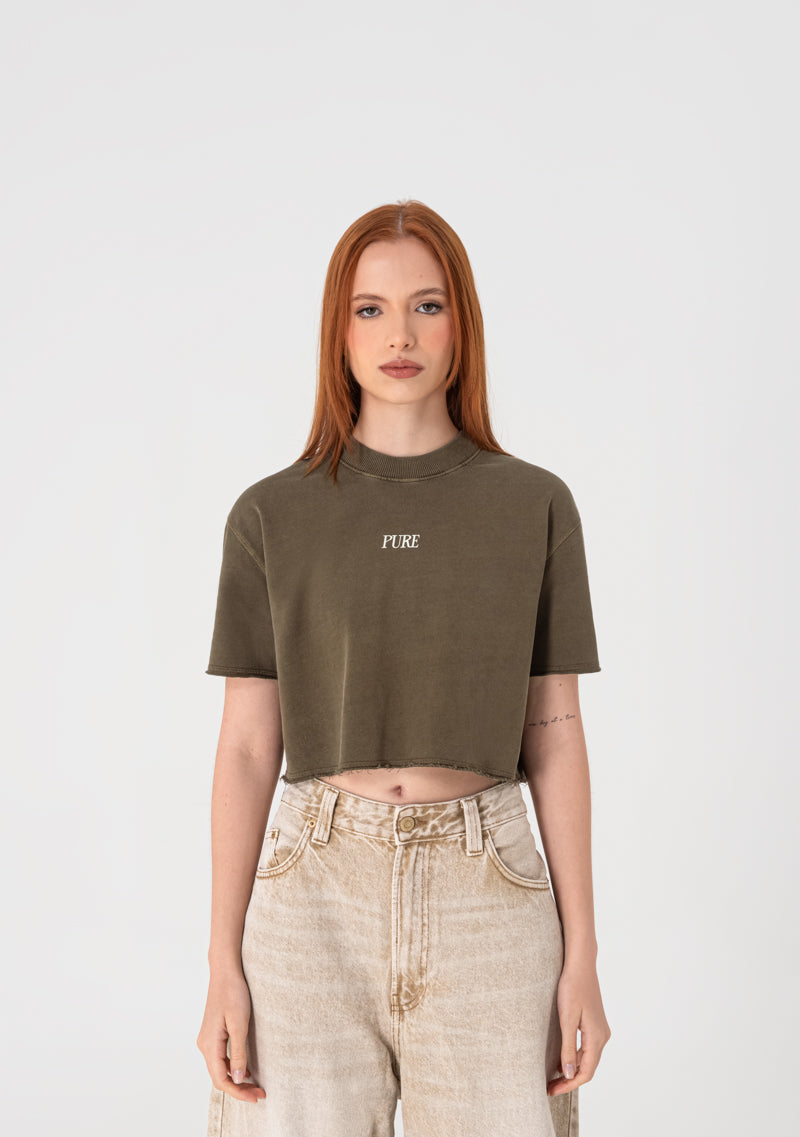Heraldic Brown crop top