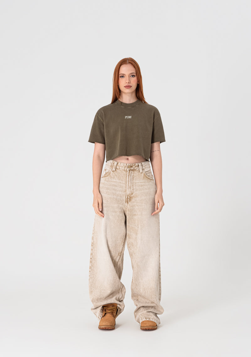 Heraldic Brown crop top