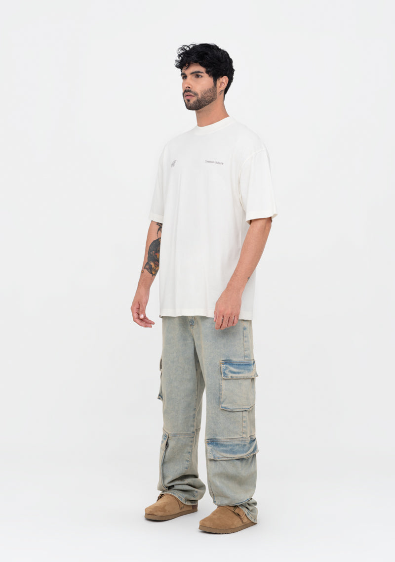 Áurea cream blurred t-shirt