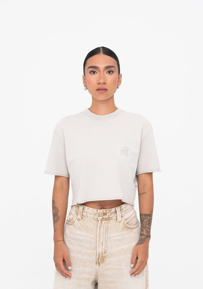 Áurea taupe crop top