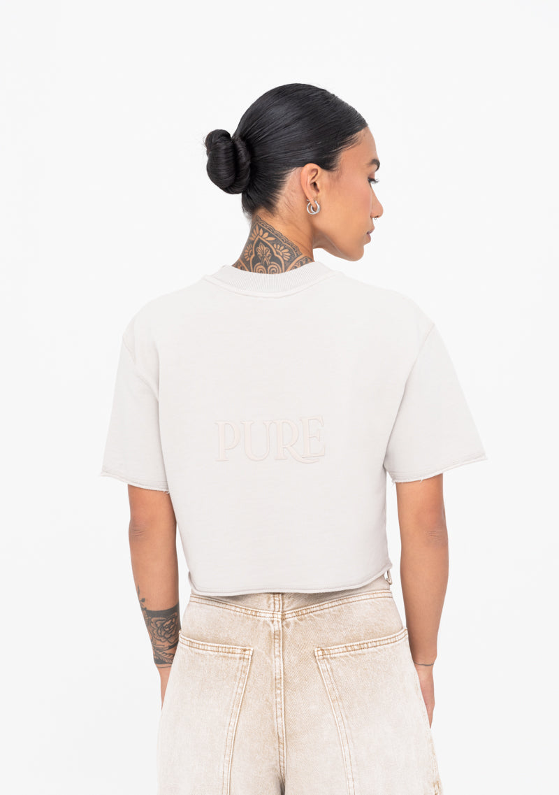 Áurea taupe crop top