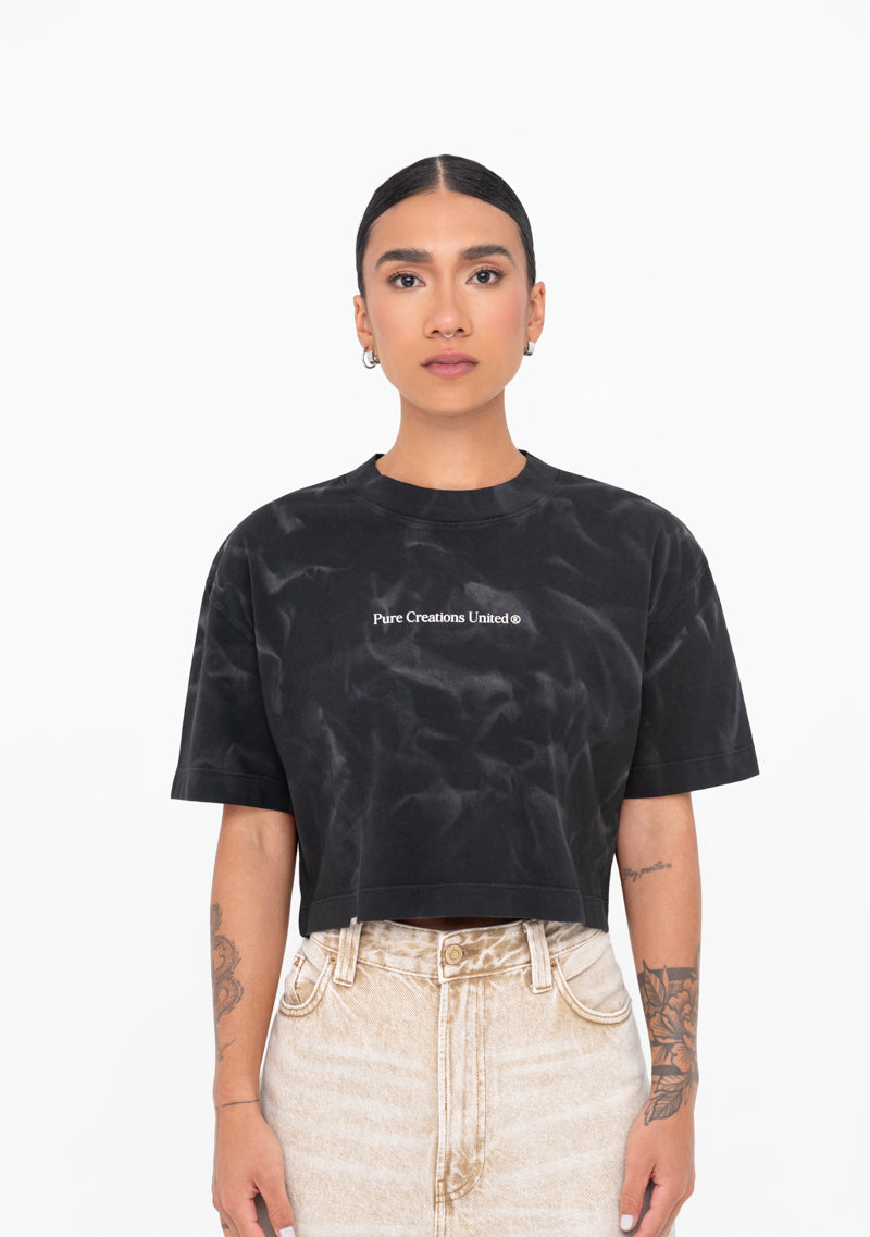 Áurea black washed crop top