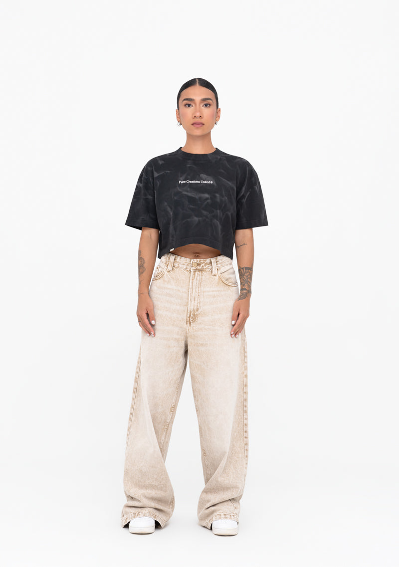 Áurea black washed crop top
