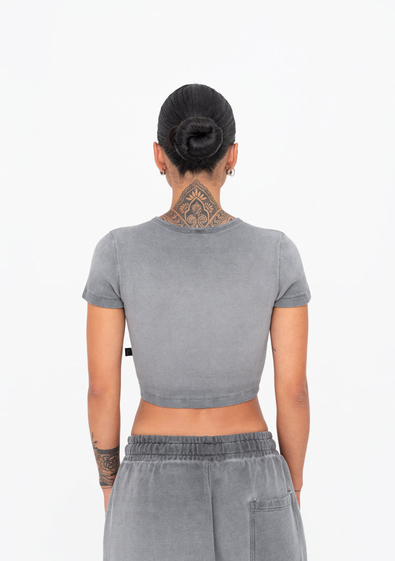 Áurea grey crop top