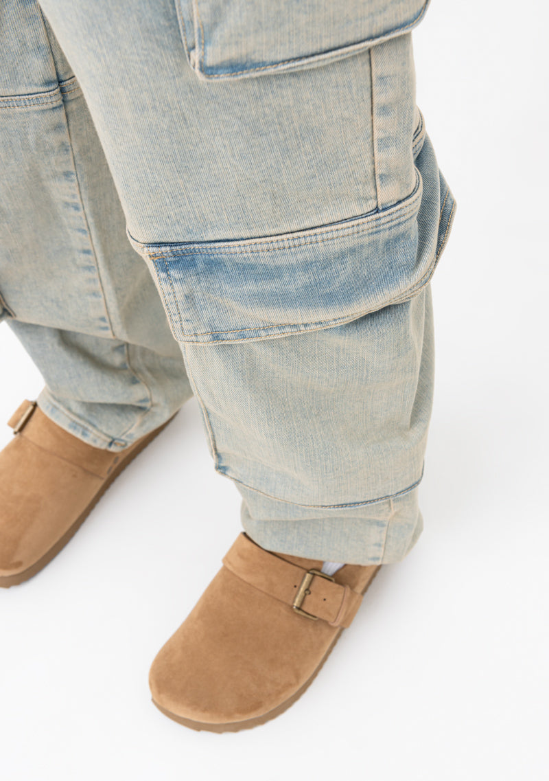 Classic Washed blue cargo pants