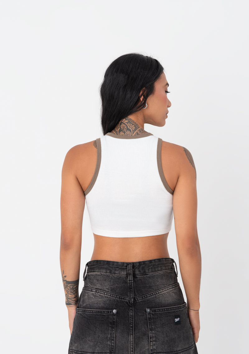 Atelier Cream - Brown Crop top