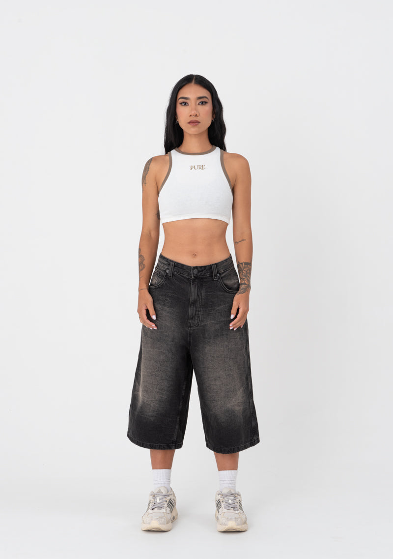 Atelier Cream - Brown Crop top