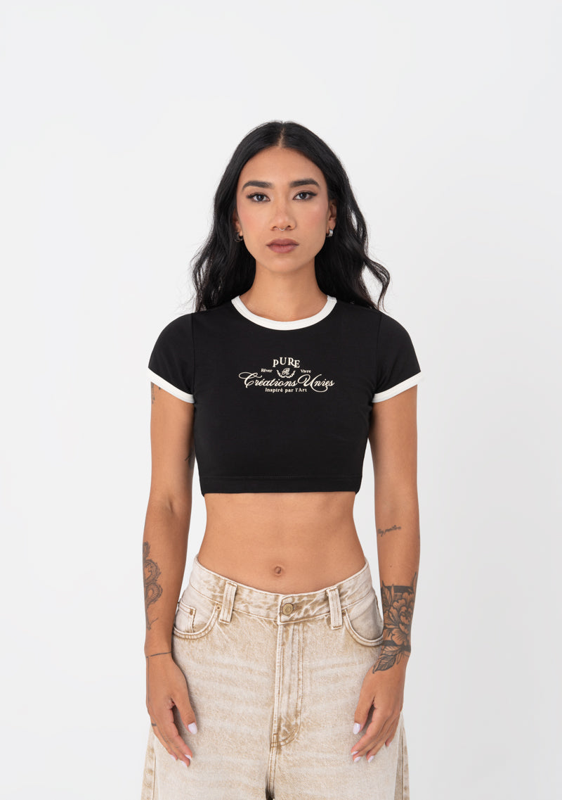 Atelier Black - White Crop top