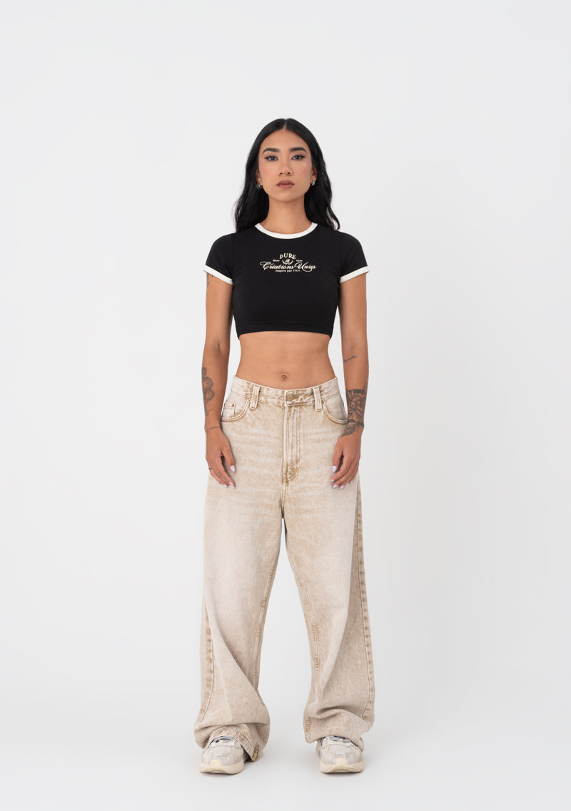 Atelier Black - White Crop top