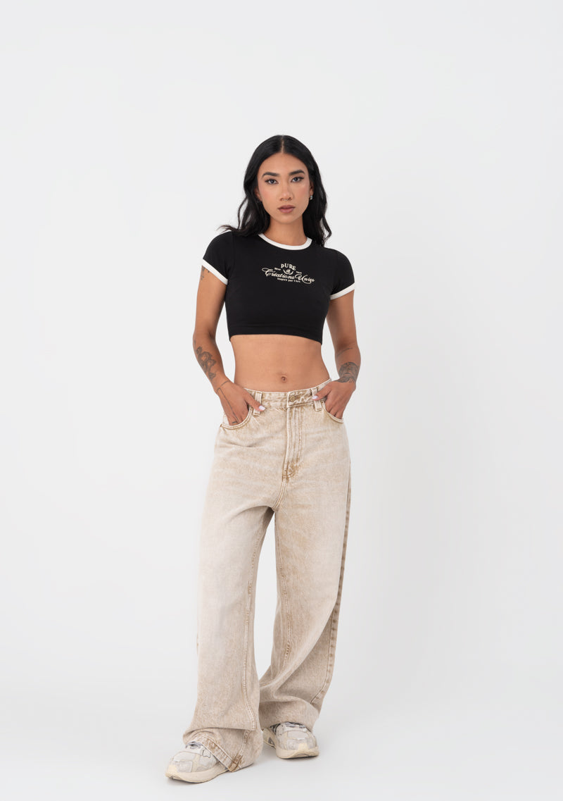 Atelier Black - White Crop top