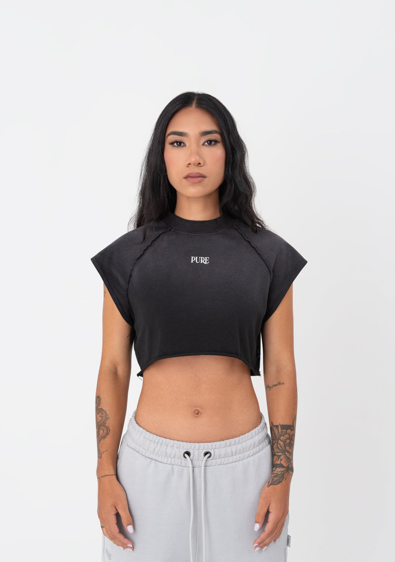 Atelier Black washed Crop top