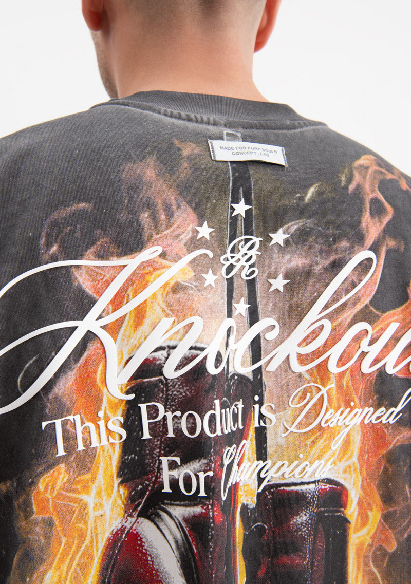 Knockout black gloves tank top