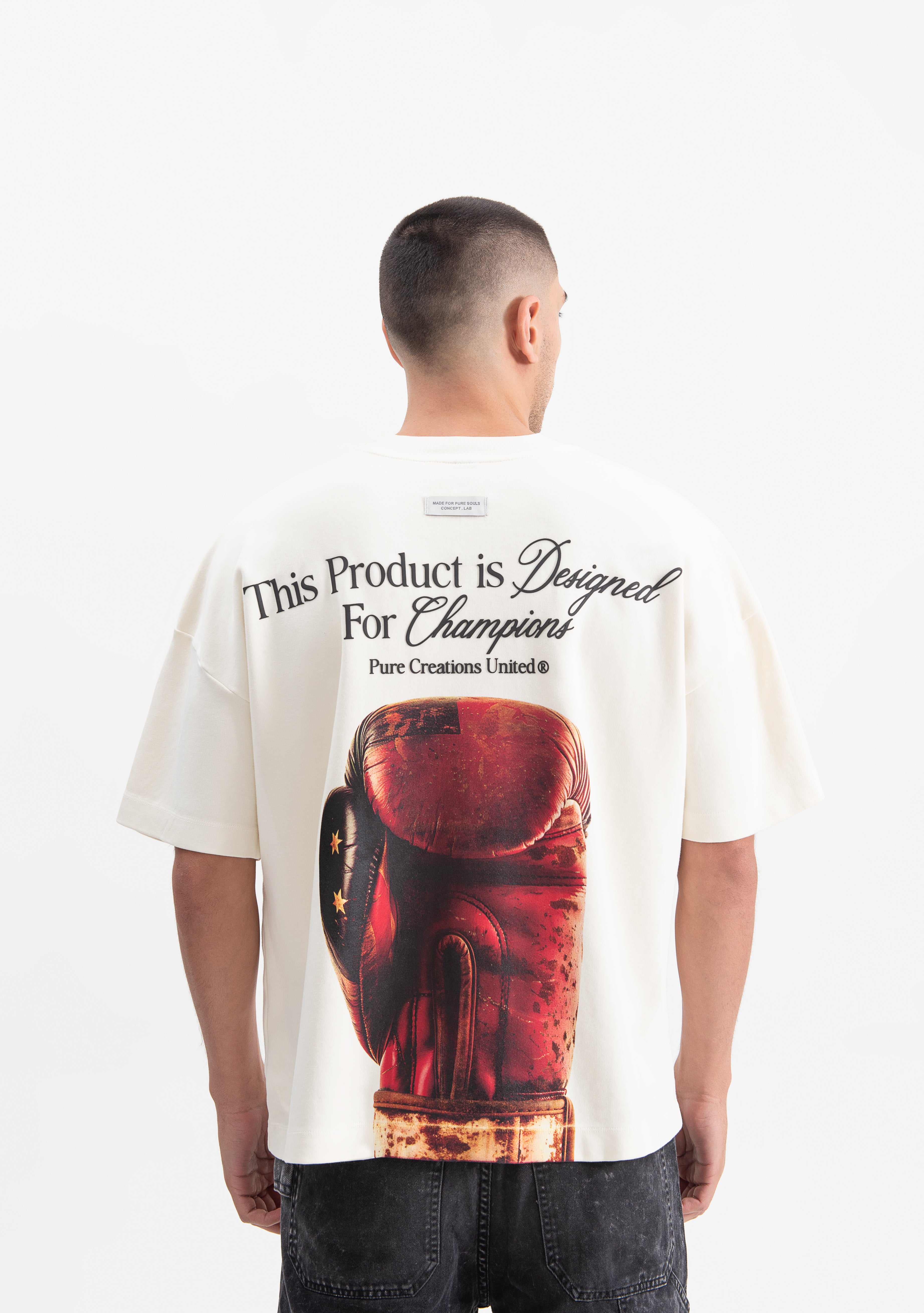 Knockout cream gloves t-shirt