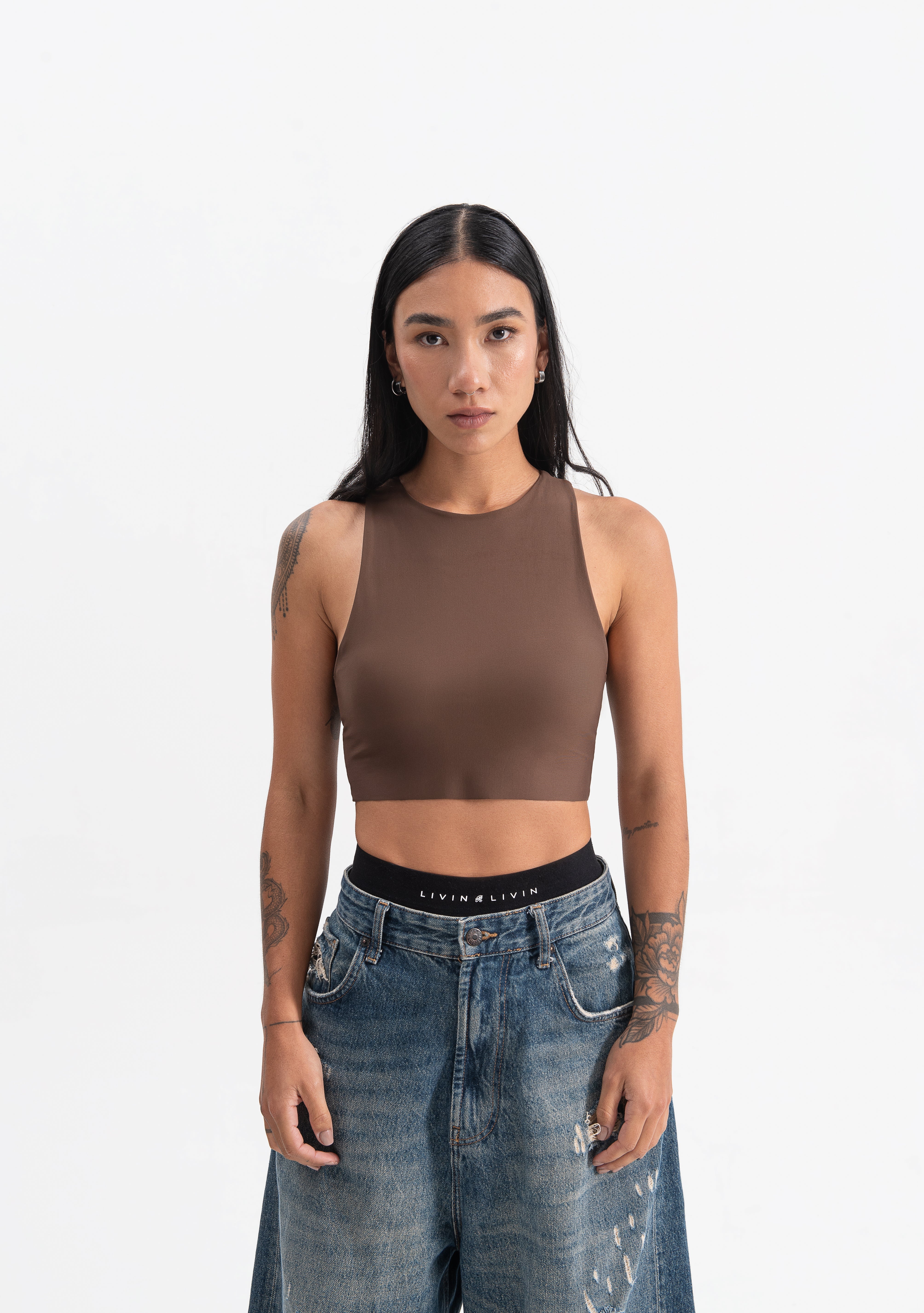 Pure x Livin brown top