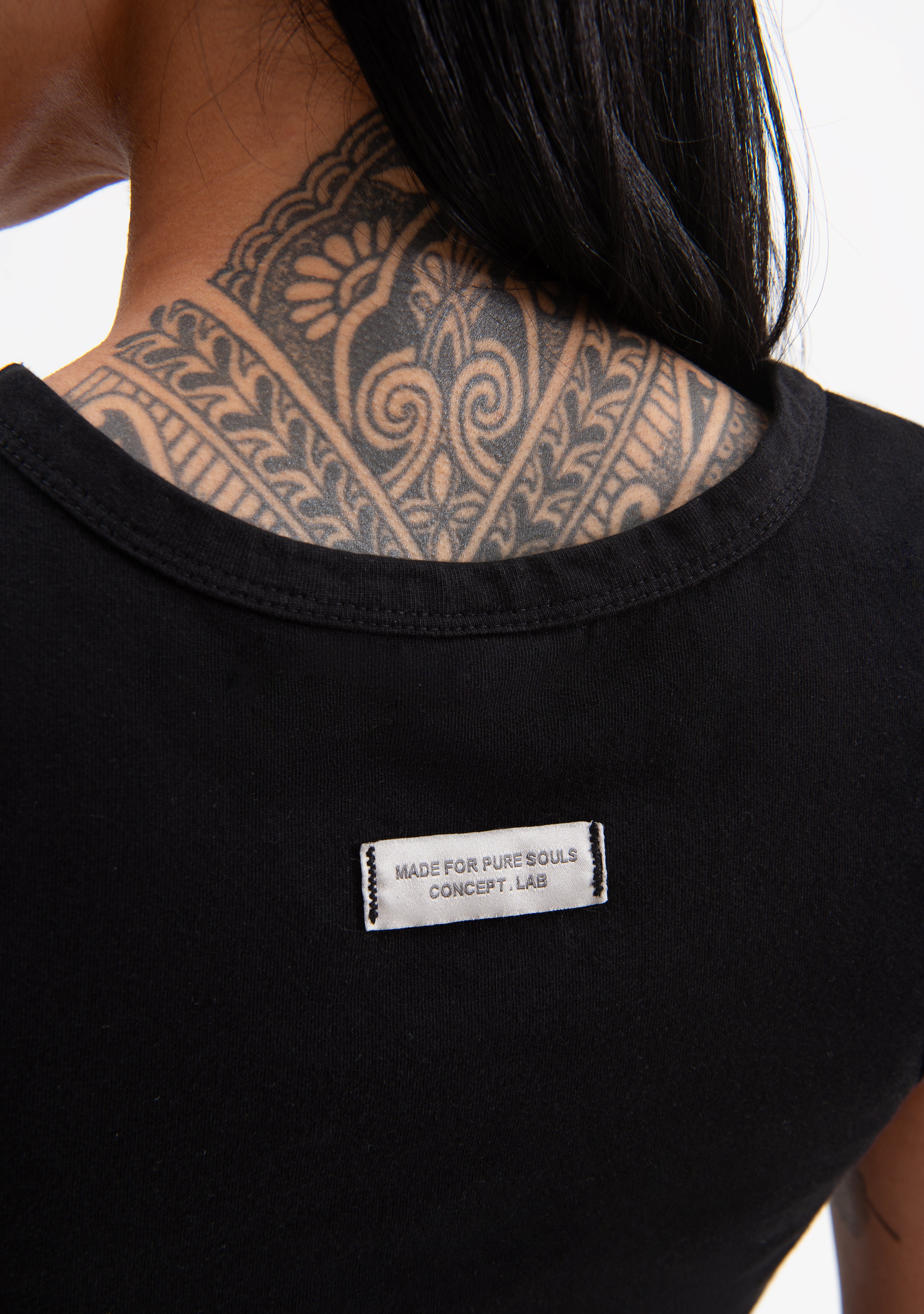 knockout black crop top