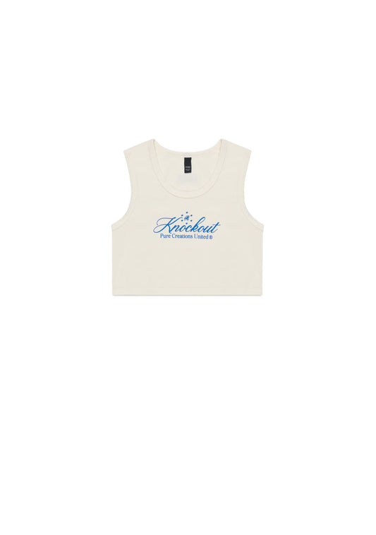 knockout white crop top