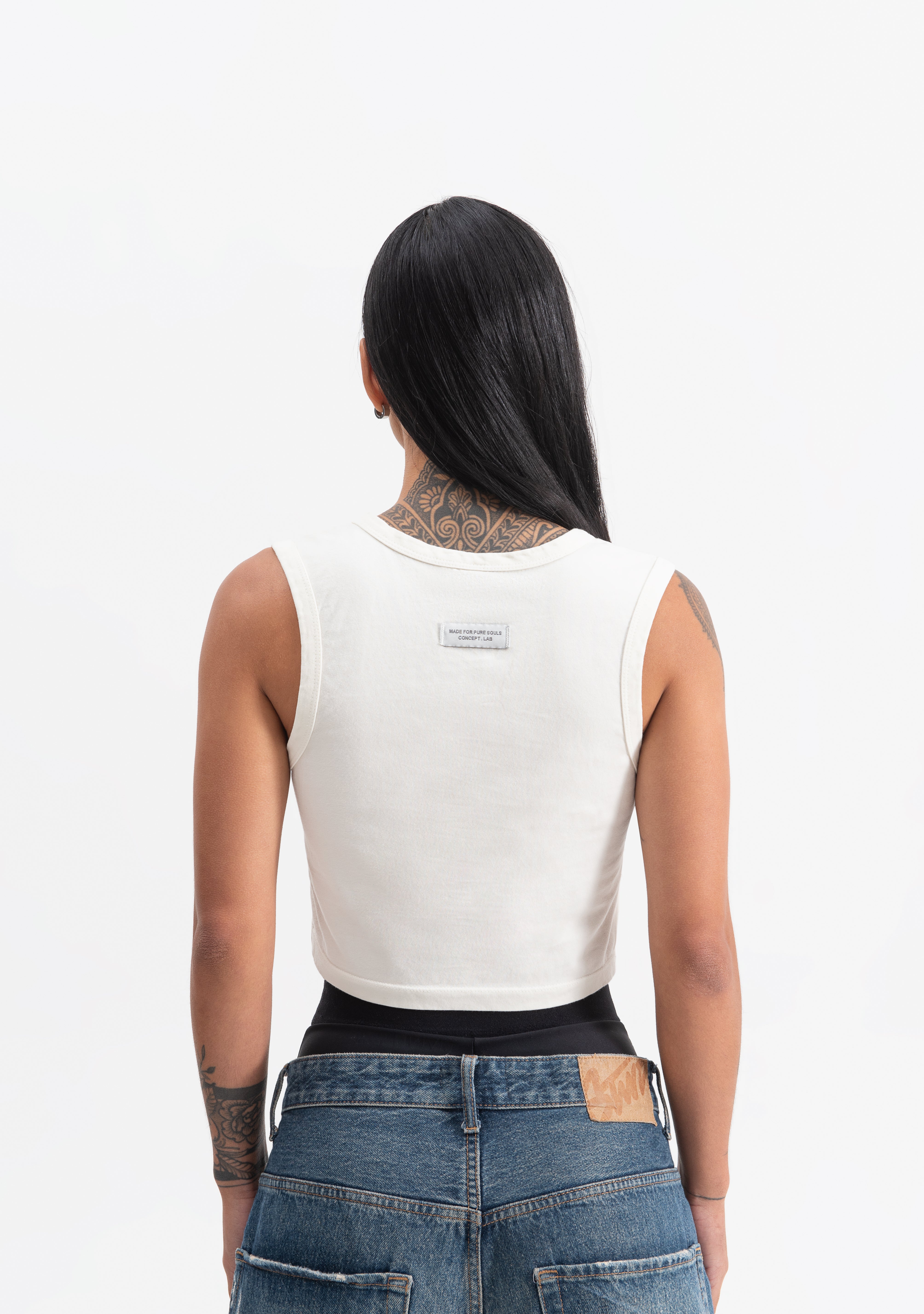 knockout white crop top