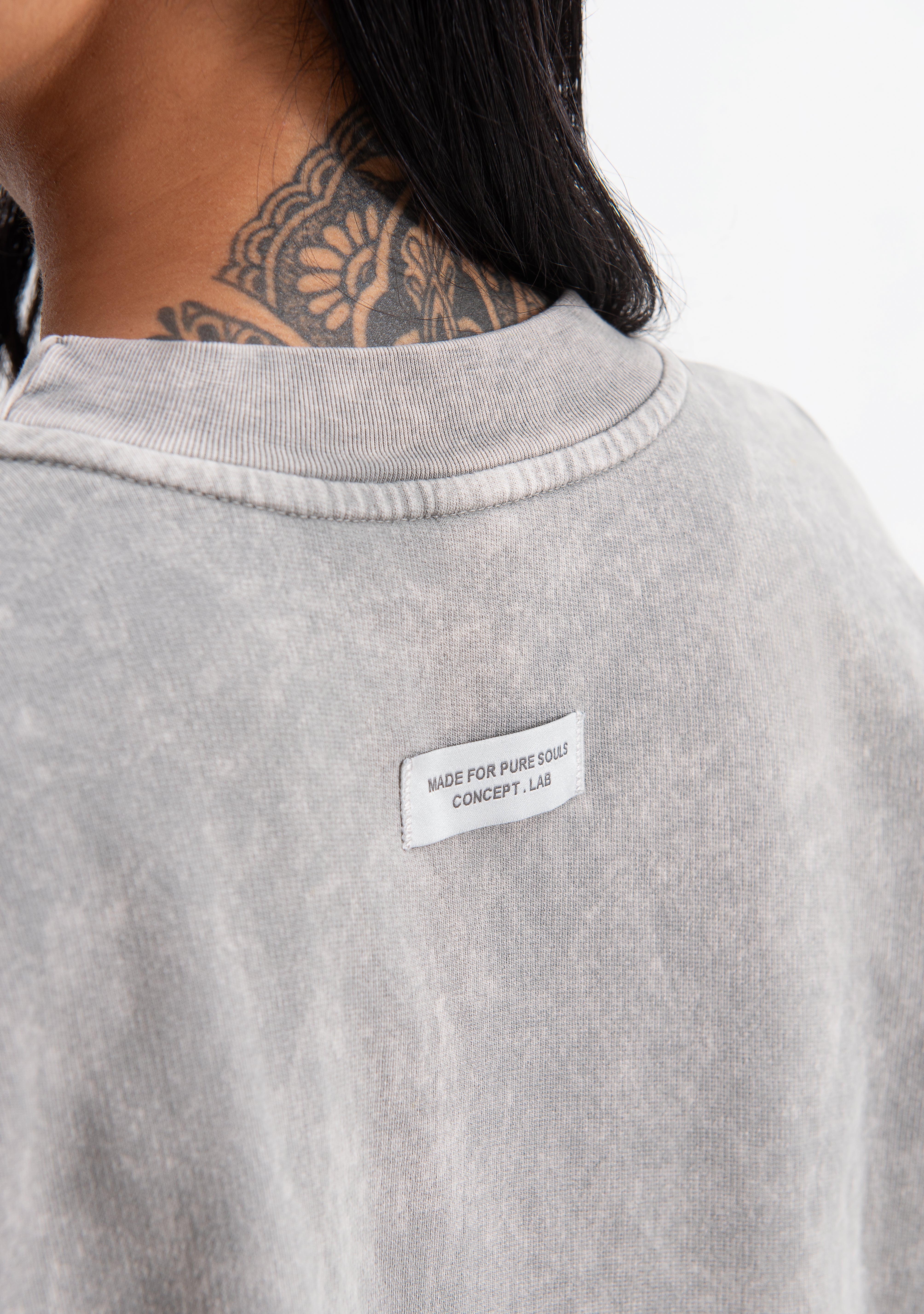 Knockout grey crop top