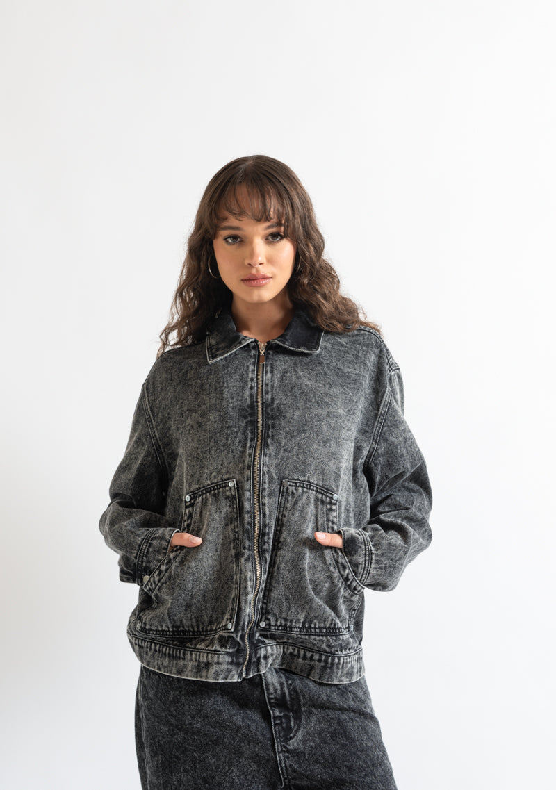 Monclair washed black jacket