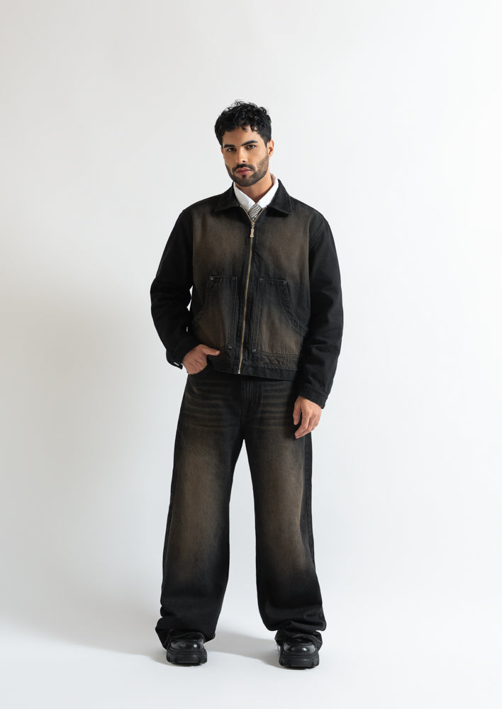 Monclair washed black brown jacket