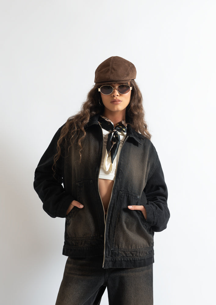 Monclair washed black brown jacket