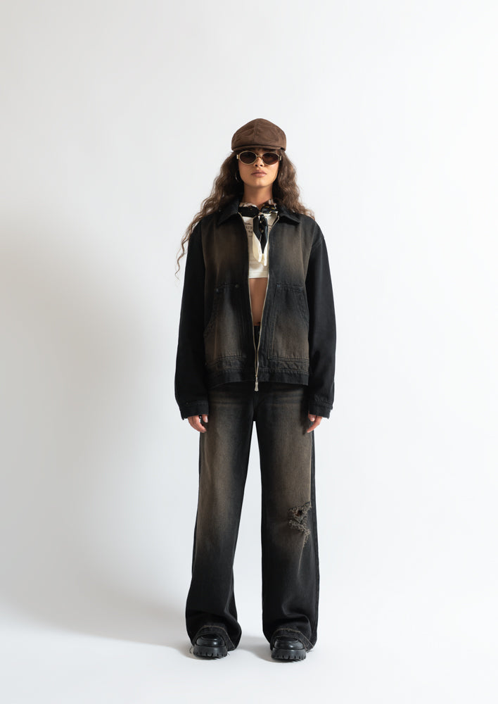 Monclair washed black brown jacket