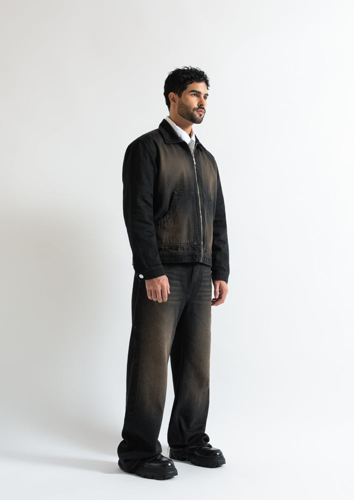 Monclair washed black brown jacket