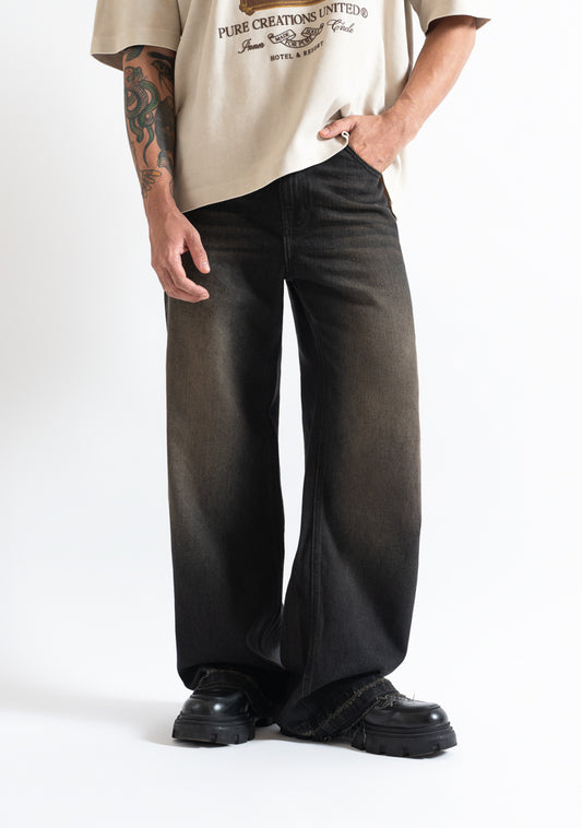 Monclair Washed Black Brown Jeans
